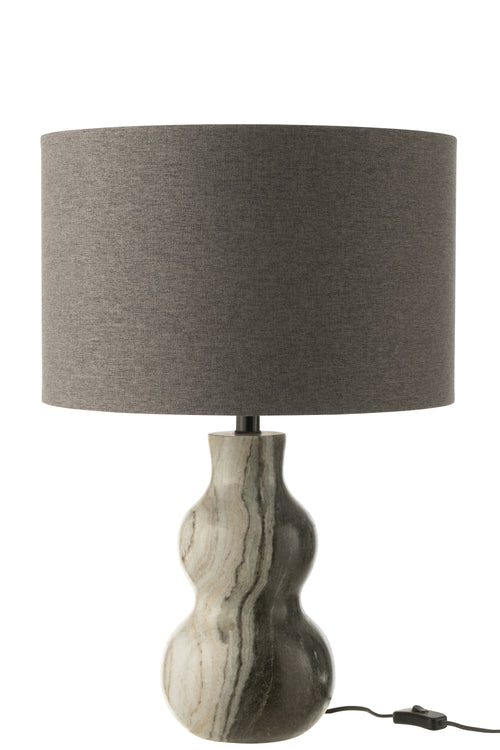 J-Line tafellamp Marmer - steen - zwart/grijs