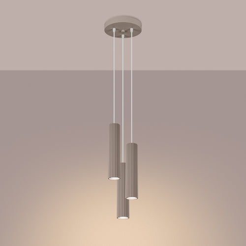 Sollux Lighting Hanglamp KARBON 3P taupe - 19,5x19,5x108cm