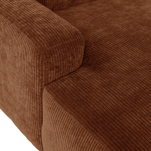 WOOOD chaise longue bank links Mojo Base - Rib - Roestbruin - 74x112x162