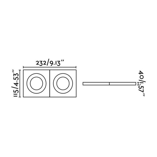 Faro Arg-2 - 2-lichts dubbel vierkant kantelbare inbouwspot wit, GU10