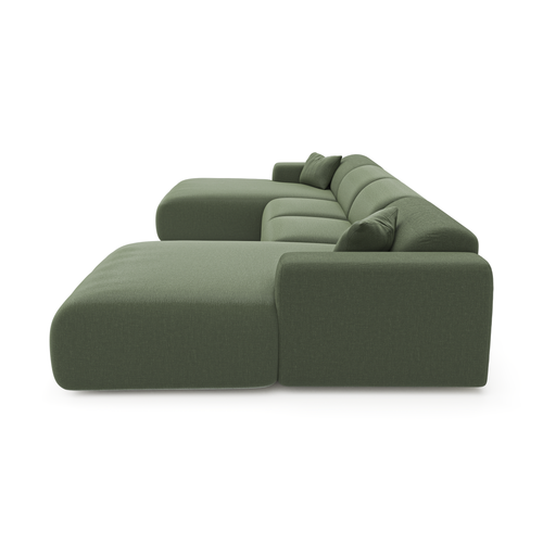 Sia Home - Panoramische bank MYRA - kruispatroonweefsel olijfgroen 356cm