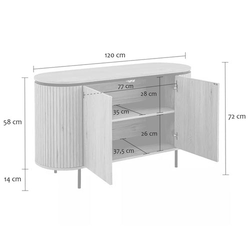 Calicosy - MALAGA Dressoir - Licht hout - 40x120x72 cm