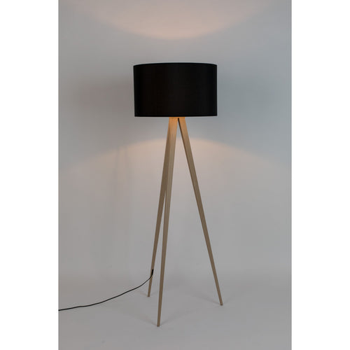 Zuiver Tripod Vloerlamp Met Driepoot Wood Zwart