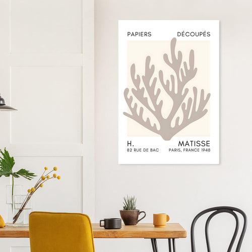 Artfulprints Poster Matisse – Coral harmony grey   - 50x70 cm - Grijs