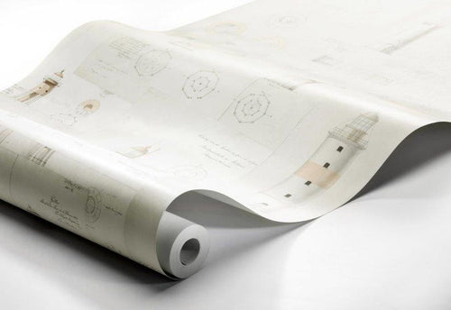 borastapeter behang vuurtoren beige - 53 cm x 10.05 m - 660508