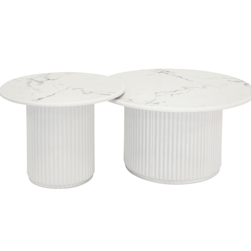 Furnhouse salontafel set Easy - Wit - Ø 60/80 cm