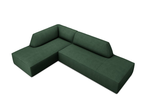 Micadoni linker hoekbank Ruby 4-zits, structurele stof, groente - 180x273x69cm