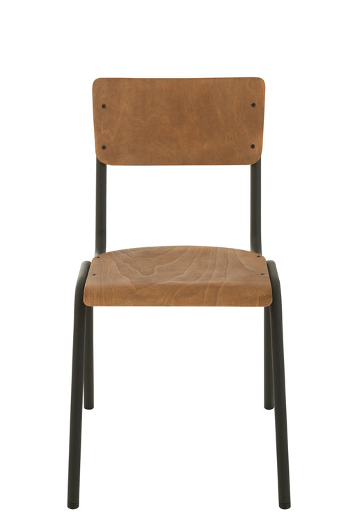 J-Line stoel - hout/metaal - bruin