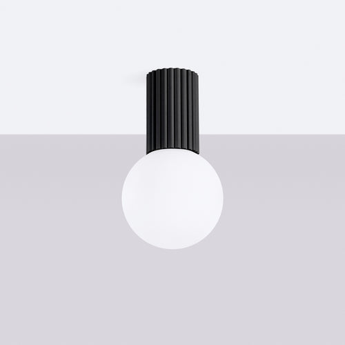 Sollux Lighting Plafondlamp HALO zwart IP44 - 12x12x21cm