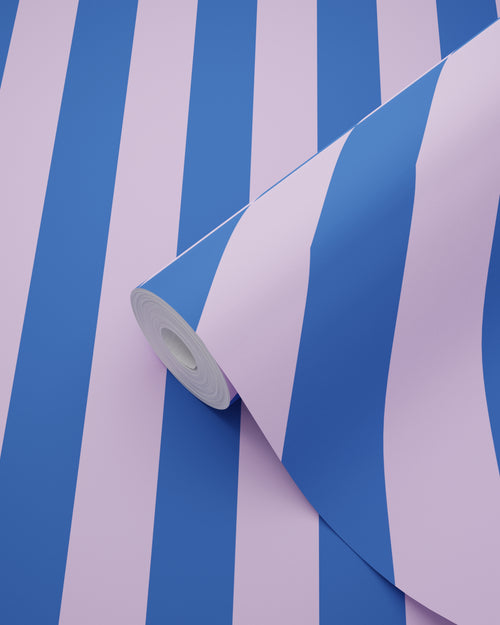 ESTAhome behang strepen lila paars en koningsblauw - 53 cm x 10.05 m - 139957 - vtwonen shop