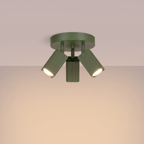 Sollux Lighting Plafondlamp RAYO 3P olijfgroen - 20x20x18cm