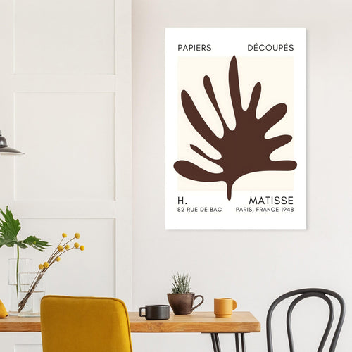 Artfulprints Poster met Lijst Matisse – Coral drift brown   - A4 21x29.7 cm - Bruin