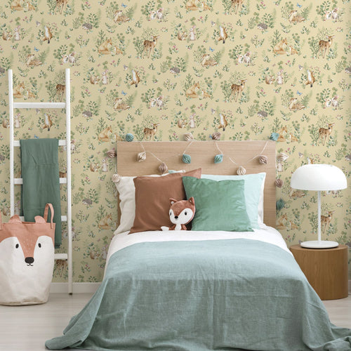 Sanders & Sanders behang bosdieren geel en groen -  - 641104