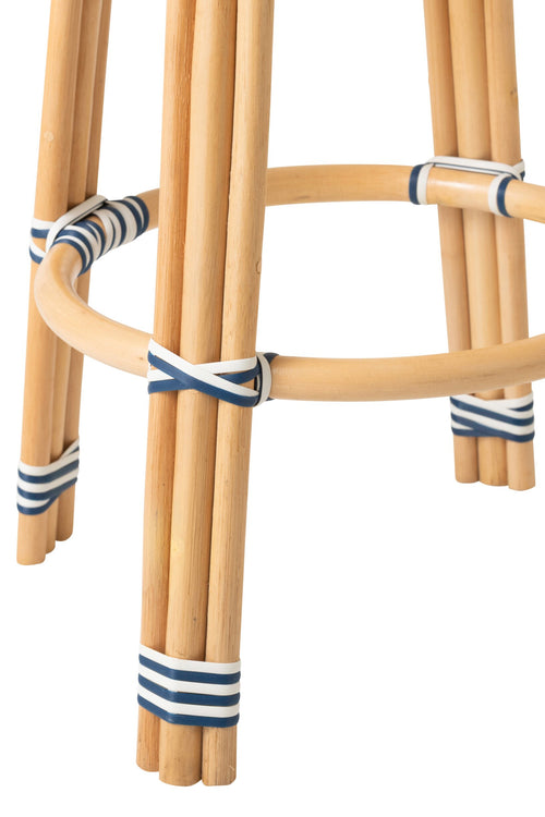 J-Line kruk Geo - rotan - wit - 2 stuks