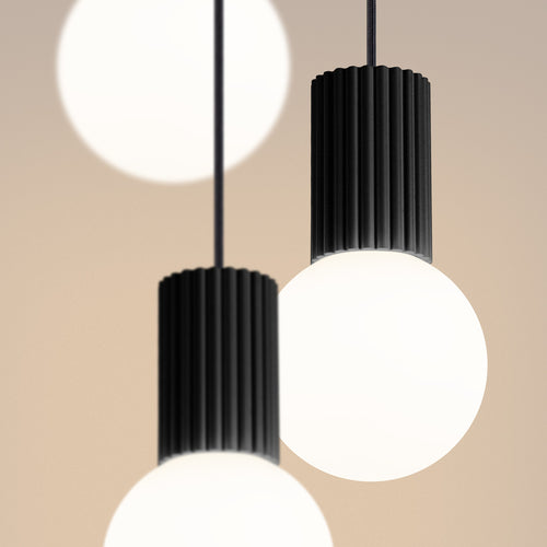 Sollux Lighting Hanglamp HALO 3P zwart - 25x25x125cm