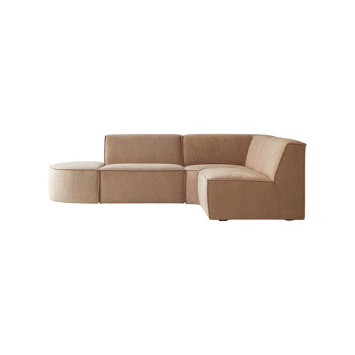 Tikamoon Modulaire 4/5-zitshoekbank in camelkleurige stof - Bruin