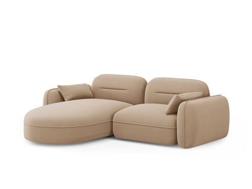 Cosmopolitan Design Modulaire hoekbank links Sydney 3-zits, flueel, zand - 165x230x70cm