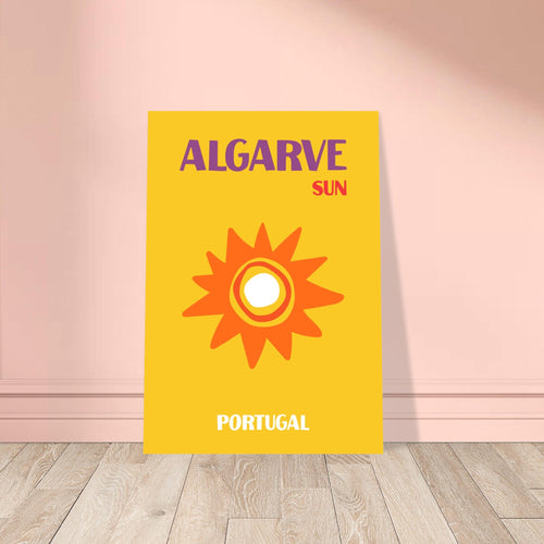Artfulprints Poster met Lijst Portugal - Algarve   - A4 21x29.7 cm - Geel