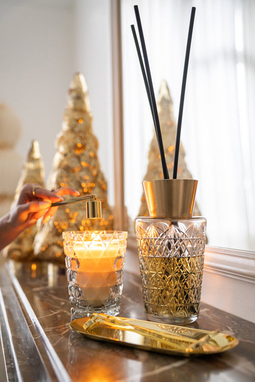 J-Line kaarsendief Candle Kit - ijzer - goud