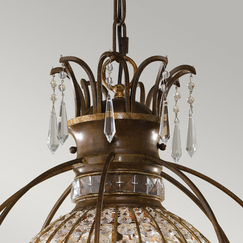 Elstead Bellini - 3-lichts plafond kroonluchter hanglamp Brits brons, geoxideerd brons, E14