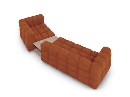 Cosmopolitan Design Rechte modulaire bank Sky 3-zits, flueel, terracotta - 148x353x70cm