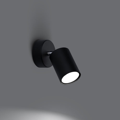 Sollux Lighting Wandlamp LEMMI 1 zwart - 8x8x18,5cm