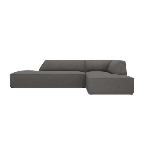 Cosmopolitan Design - Modulaire hoekbank rechts Siena 4-zits, ribfluwelen donkergrijs - 180x273x69cm