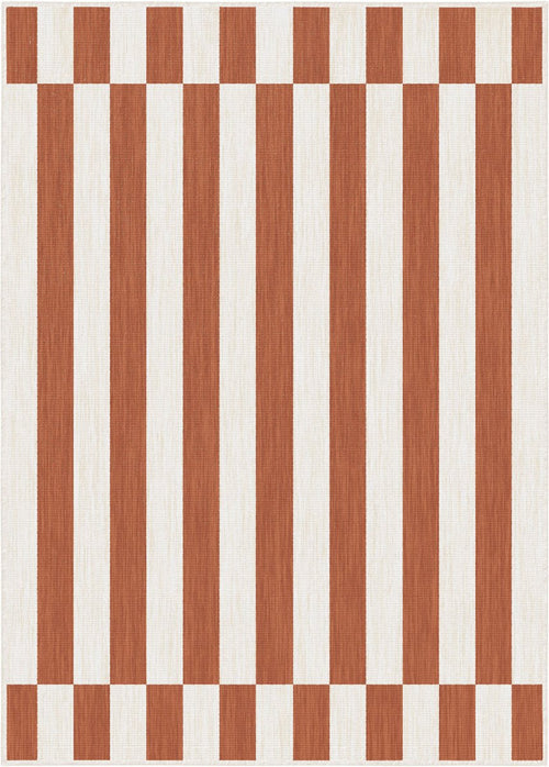 Buitenkleed Metro Stripe Roest/Wit - Interieur05