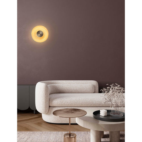 Nova Luce NOUS 30 cm geïntegreerde LED-wandlamp, messing goud, amberkleurige LED, 8W 304lm 3000K