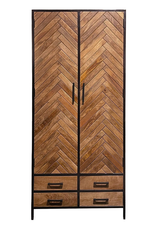 Livingfurn kabinetkast Brooklyn 2 lade - 90cm - mangohout - vtwonen shop