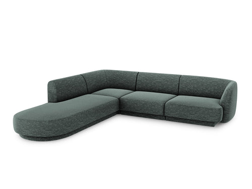 Micadoni - Linker hoekbank "Miley" 6 zitplaatsen, chenille, olie - 248x255x70cm