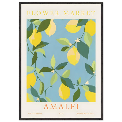 Artfulprints Poster met Lijst Flower market - Amalfi   - 70x100 cm - Meerkleurig