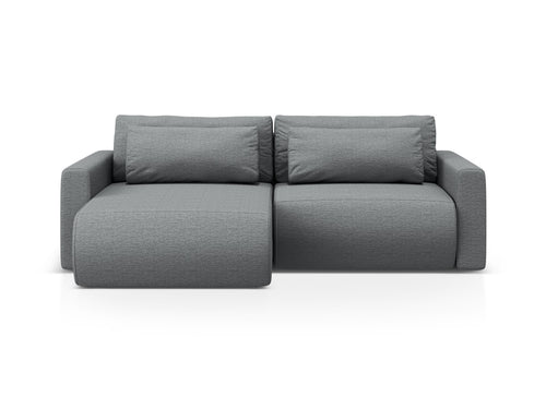Cosmopolitan Design Omkeerbare converteerbare hoekbank met opbergdoos Belfast 3-zits, structurele stof grijs - 149x240x84cm
