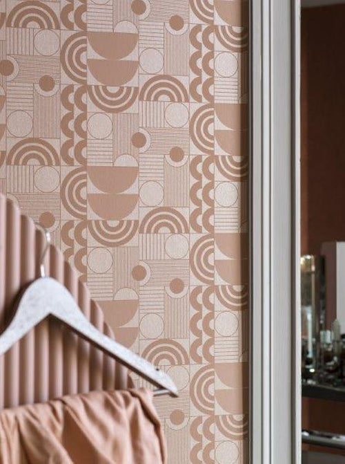 Borastapeter behang geometrische vormen roze - 53 cm x 10.05 m - 660877