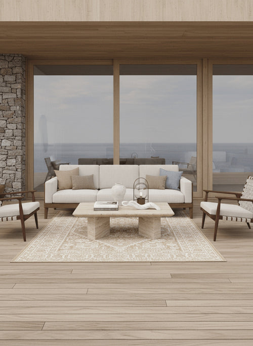 AFK Living vloerkleed Loggia - voor binnen en buiten - beige - 200x290 cm