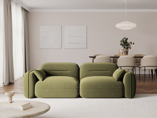 Cosmopolitan Design Modulaire bank Sydney 3-zits, flueel, lichtgroen - 90x230x70cm