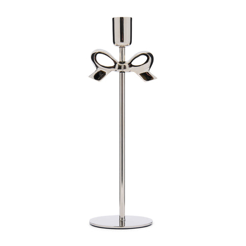 Rivièra Maison Classic Bow Candle Holder L - Aluminium - Zilver - vtwonen shop