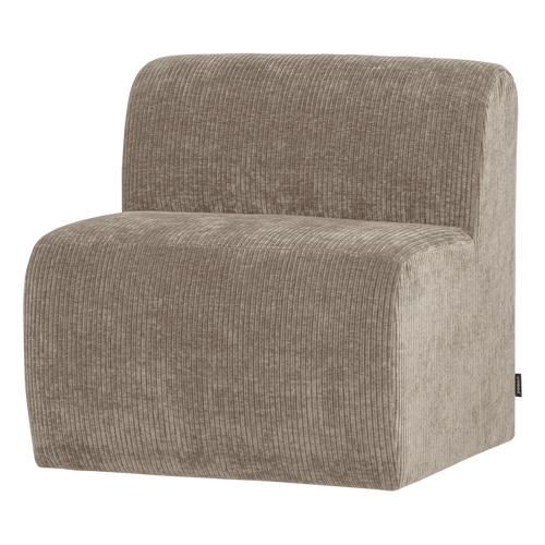WOOOD eetbank 84 cm rugleuning Mojo Base - Rib - Donkerzand - 83x84x76