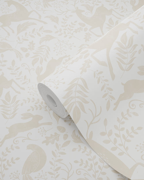 ESTAhome behang bos met bosdieren beige - 50 x 900 cm - 139527