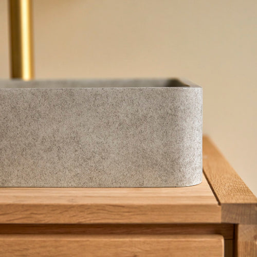 Tikamoon Waskom in grijs beton b. 50.5 cm - Grijs