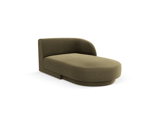Micadoni rechter chaise longue Miley flueel, groente - 156x90x70cm