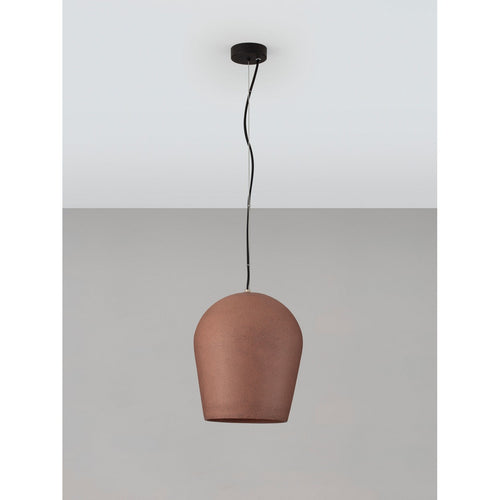 Nova Luce OMIO 29 cm koepelvormige hanglamp voor plafond, rood zandsteen, E27, 1x12W, IP55