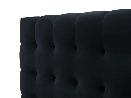 Cosmopolitan Design Opbergbed met dubbel hoofdbord Bali 140x200cm, flueel, donkerblauw - 230x200x100cm