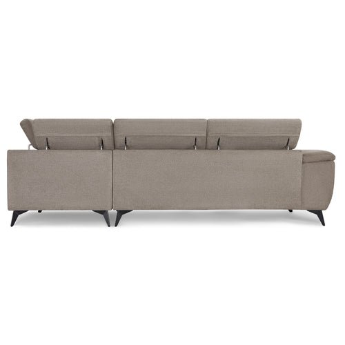 Furnhouse chaise longue bank rechts Betis - Taupe - Stof - 95x290x90