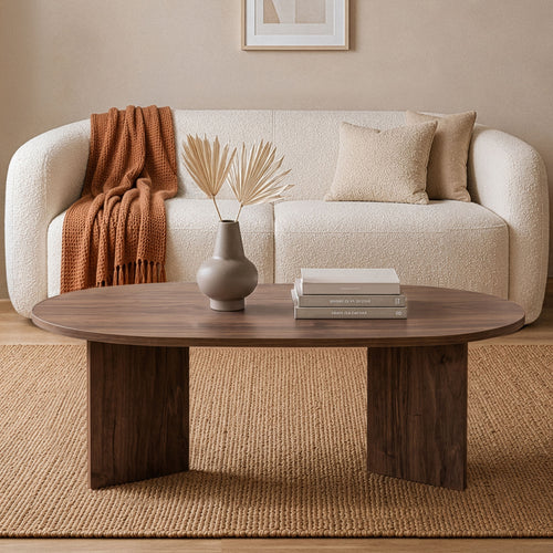 Calicosy - IRIS Ovale salontafel L119 cm - Kasjmier - 60x119x39,8 cm