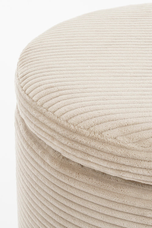 Mica Decorations Poef met Opbergruimte - H41 x  Ø42 cm - Off-white - vtwonen shop