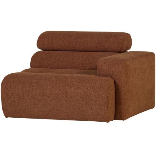 WOOOD 1-zits element bank arm rechts Novi - Polyester - Terra - 86x109x113