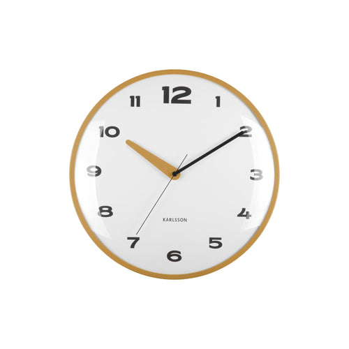 Karlsson wandklok Brisk Dome - geel - Ø40cm - vtwonen shop