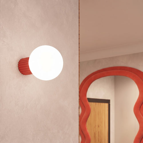 Sollux Lighting Plafondlamp HALO rood IP44 - 12x12x21cm