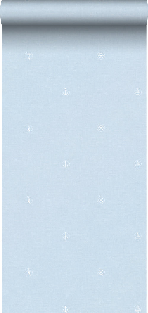 Sanders & Sanders behang symbolen blauw - 53 cm x 10 m - 640573 - vtwonen shop